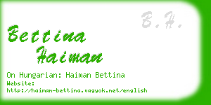 bettina haiman business card